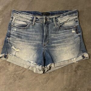Silver Jeans Blue Distressed Jean Shorts Relaxed Fit